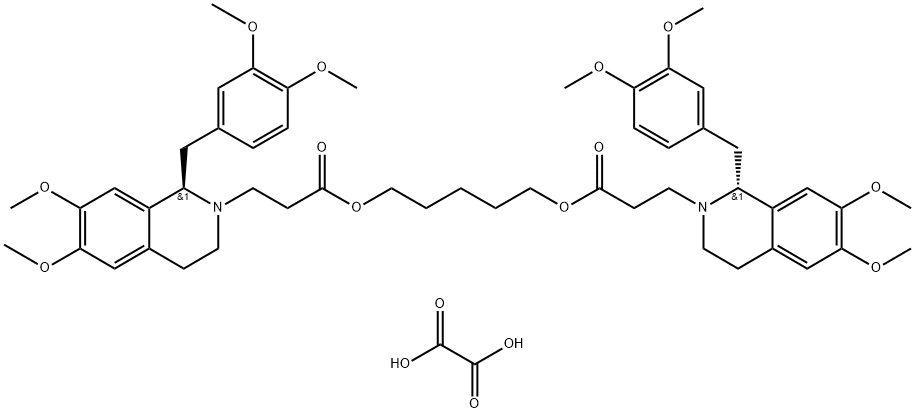(1R,1'R)-2,2'-(3,11-diokso-4,10-dioksatrikametyleno)-bis-(1,2,3,4-tetrahydro-6,7-dimetoksy-1-weratryloizochindyna) -dioszczawian