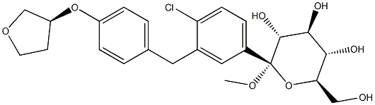 (2S,3R,4S,5S,6R)-2-(3-(4-((S)-tetrahydrofuran-3-yloksy)benzylo)-4-chlorofenylo)-tetrahydro-6-(hydroksymetylo)-2-metoksy -2H-pirano-3,4,5-triol