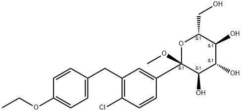 (2S,3R,4S,5S,6R)-2-(4-chloro-3-(4-etoksybenzylo)fenylo)-6-(hydroksymetylo)-2-metoksytetrahydro-2H-pirano-3,4,5-triol