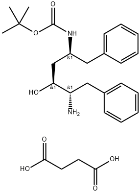 Bursztynian (2S,3S,5S)-5-tert-butyloksykarbonyloamino-2-amino-3-hydroksy-1,6-difenyloheksanu