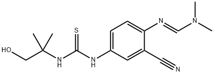 (E)-N'-(2-cyjano-4-(3-(1-hydroksy-2-metylopropan-2-ylo)tioureido)fenylo)-N,N-dimetyloformimidamid