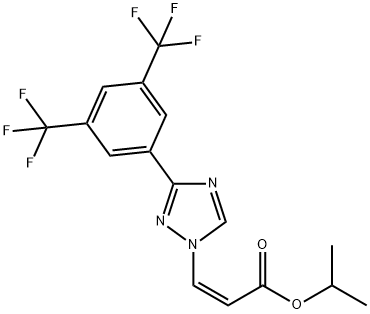 3-(3-(3,5-bis(trifluorometylo)fenylo)-1H-1,2,4-triazol-1-ilo)akrylan (Z)-izopropylu