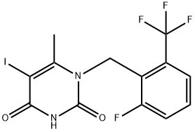 1-[2-fluoro-6-(trifluorometylo)benzylo]-5-jodo-6-metylopirymidyno-2,4(1H,3H)-dion