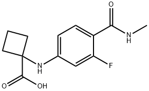 Kwas 1-((3-fluoro-4-(metylokarbamoilo)fenylo)amino)cyklobutanokarboksylowy