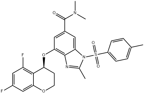 1H-Benzimidazolo-6-karboksyamid, 4-[[(4S)-5,7-difluoro-3,4-dihydro-2H-1-benzopiran-4-ylo]oksy]-N,N,2-trimetylo-1 -[(4-metylofenylo)sulfonylo]-