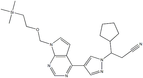 1H-pirazolo-1-propanonitryl, β-cyklopentylo-4-[7-[[2-(trimetylosililo)etoksy]metylo]-7H-pirolo[2,3-d]pirimidyn-4-ylo]-