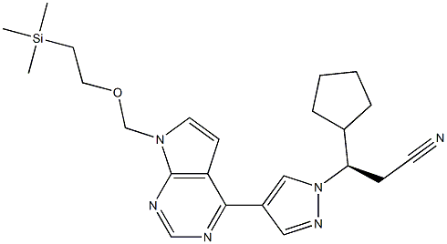 1H-pirazolo-1-propanonitryl, β-cyklopentylo-4-[7-[[2-(trimetylosililo)etoksy]metylo]-7H-pirolo[2,3-d]pirymidyn-4-ylo]-, (βR) -