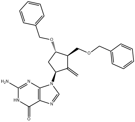 2-amino-1,9-dihydro-9-[(1S,3R,4S)-4-(benzyloksy)-3-(benzyloksymetylo)-2-metylenocyklopentylo]-6H-puryn-6-on