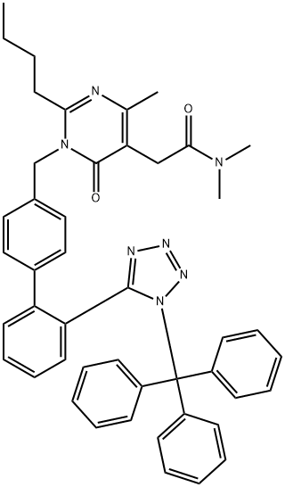 2-butylo-1,6-dihydro-N,N,4-trimetylo-6-okso-1-[[2'-[1-(trifenylometylo)-1H-tetrazol-5-ilo] [1,1'- bifenylo]-4-ylo]metylo]-5-pirymidynoacetamid