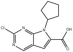 Kwas 2-chloro-7-cyklopentylo-7H-pirolo[2,3-d]pirimidyno-6-karboksylowy
