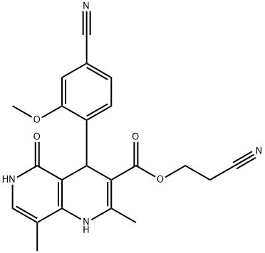 4-(4-cyjano-2-metoksyfenylo)-2,8-dimetylo-5-okso-1,4,5,6-tetrahydro-1,6-naftyrydyno-3-karboksylan 2-cyjanoetylu