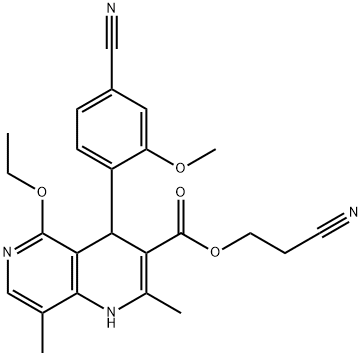 4-(4-cyjano-2-metoksyfenylo)-5-etoksy-2,8-dimetylo-1,4-dihydro-1,6-naftyrydyno-3-karboksylan 2-cyjanoetylu