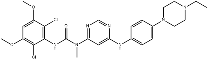 3-(2,6-dichloro-3,5-dimetoksyfenylo)-1-[6-[[4-(4-etylopiperazyn-1-ylo)fenylo]amino]pirymidyn-4-ylo]-1-metylomocznik
