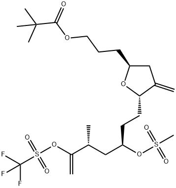 3-((2S,5S)-5-((3R,5R)-5-Metylo-3-((metylosulfonylo)oksy)-6-(((trifluorometylo)sulfonylo)oksy)hept-6-en-1- piwalan ylo)-4-metylenotetrahydrofurano-2-ylo)propylu
