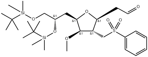 3,6-Anhydro-2,4,7-trideoksy-8,9-bis-O-[(1,1-dimetyloetylo)dimetylosililo]-5-O-metylo-4-[(fenylosulfonylo)metylo]-D- glicero-D-gulo-nonoza