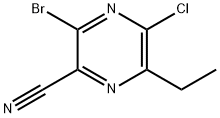 3-bromo-5-chloro-6-etylopirazyno-2-karbonitryl