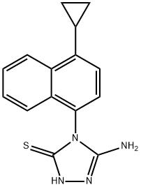 3H-1,2,4-triazolo-3-tion, 5-amino-4-(4-cyklopropylo-1-naftalenylo)-2,4-dihydro