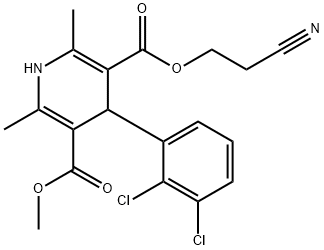 Kwas 4-(2,3-dichlorofenylo)-2,6-dimetylo-1,4-dihydropirydyno-3,5-dikarboksylowy ester 3-(2-cyjanoetylowy) ester 5-metylowy