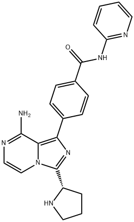 4-[8-amino-3-(2S)-2-pirolidynyloimidazo[1,5-a]pirazyn-1-ylo]-N-2-pirydynylo-benzamid