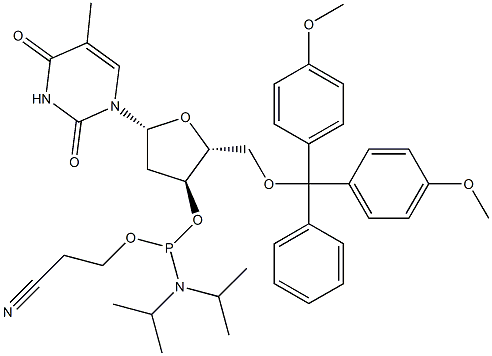 5'-Dimetoksytritylo-3'-deoksytymidyna 2'-[(2-cyjanoetylo)-(N,N-diizopropylo)]-fosforamidyn