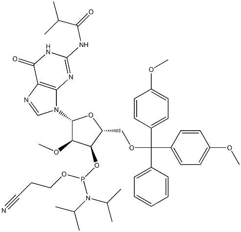 5'-O-(4,4-Dimetoksytritylo)-2'-O-metylo-N-izobutyryloguanozyno-3'-(2-cyjanoetylo-N,N-diizopropylo)fosforamidyn