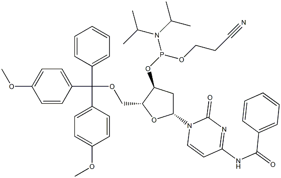 5'-O-DMT-N4-Benzoilo-2'-deoksycytydyna 3'-CE amidofosforyn