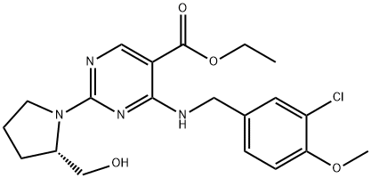 Kwas 5-pirymidynokarboksylowy, 4-[[(3-chloro-4-metoksyfenylo)metylo]aMino]-2-[(2S)-2-(hydroksymetylo)-1-pirolidynylo]-, ester etylowy