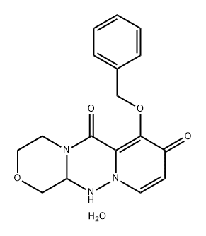 7-(benzyloksy)-3,4,12,12a-tetrahydro-1H-[1,4]oksazyno[3,4-c]pirydo[2,1-f][1,2,4]triazyno-6, 8-dion, półhydrat