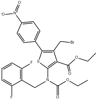 4-(bromometylo)-2-((2,6-difluorobenzylo)(etoksykarbonylo)amino)-5-(4-nitrofenylo)tiofeno-3-karboksylan etylu