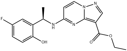 (R)-5-((1-(5-fluoro-2-hydroksyfenylo)etylo)amino)pirazolo[1,5-a]pirymidyno-3-karboksylan etylu