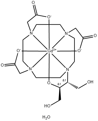 Gadolin, [10-[2-(hydroksy-kO)-3-hydroksy-1-(hydroksymetylo)propylo]-1,4,7,10-tetraazacyklododekan-1,4,7-triacetano(3-)-kN1, kN4,kN7,kN10,kO1,kO4,kO7]-,monohydrat,[SA-8-1425362'5'-(R*,S*)]- (9CI)