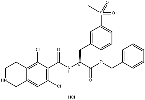 L-fenyloalanina, N-[(5,7-dichloro-1,2,3,4-tetrahydro-6-izochinolinylo)karbonylo]-3-(metylosulfonylo)-, ester fenylometylowy, chlorowodorek (1:1)