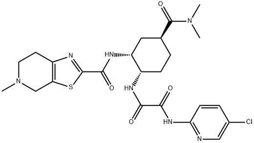 N-(5-Chloropirydyn-2-ylo)-N'-[(1S,2R,4S)-4-[(dimetyloamino)karbonylo]-2-[[(5-metylo-4,5,6,7- tetrahydrotiazolo[5,4-c]pirydyn-2-ylo)karbonylo]amino]cykloheksylo]etanodiamid