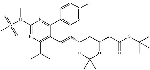 tert-butylo 6-[(1E)-2-[4-(4-fluorofenylo)-6-(1-metyloetylo)-2-[metylo(metylosulfonylo)amino]-5-pirymidynylo]etenylo]-2,2- 1,3-dioksano-4-octan dimetylu